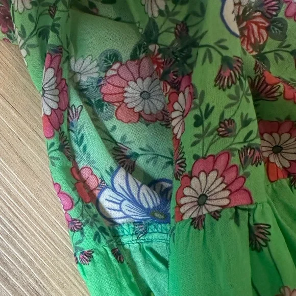 Johnny Was Green and Blue Floral Midi Dress - Picture 8 of 14